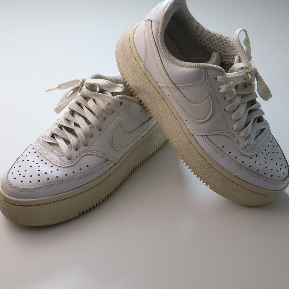 Nike Court Vision Alta Womens 8.5 White Sail Platform Sneakers DM0113-100